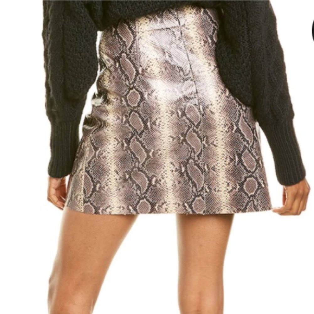 Sandro Kimberlay Leather Mini Skirt L NWT - Picture 5 of 17